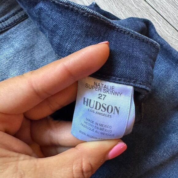Hudson Natalie Mid Rise Super Skinny Jeans Womens 27 Inch Waist Blue Denim Zip - Picture 7 of 15